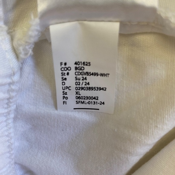 Gloria Vanderbilt Ladies' Utility Shorts, Rolled Cuffs, White, X-Large NWT - Picture 16 of 16